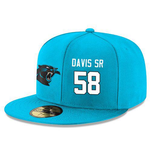 NFL Carolina Panthers #58 Thomas Davis Snapback Adjustable Player Hat - Blue/White